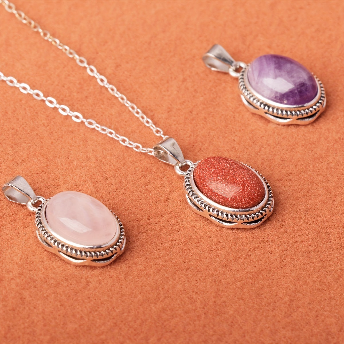 Vintage Gemstone Pendant Necklace Jewelry