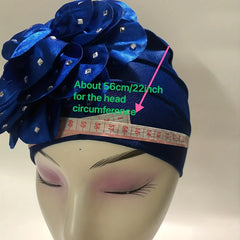 Rivet Decor Flower Turban Cap Head Wrap Lightweight Head Wrap Chemo Hats