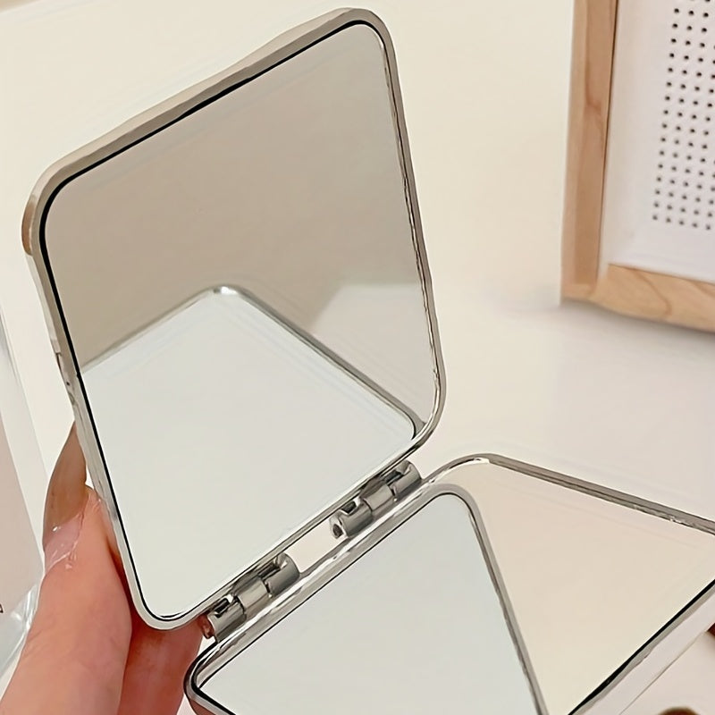 Ripple Pattern Square Mirror Foldable Pocket Makeup Mirror