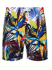 Men's Hawaiian Board Shorts Quick Dry Palm Tree Graphic Summer Beach