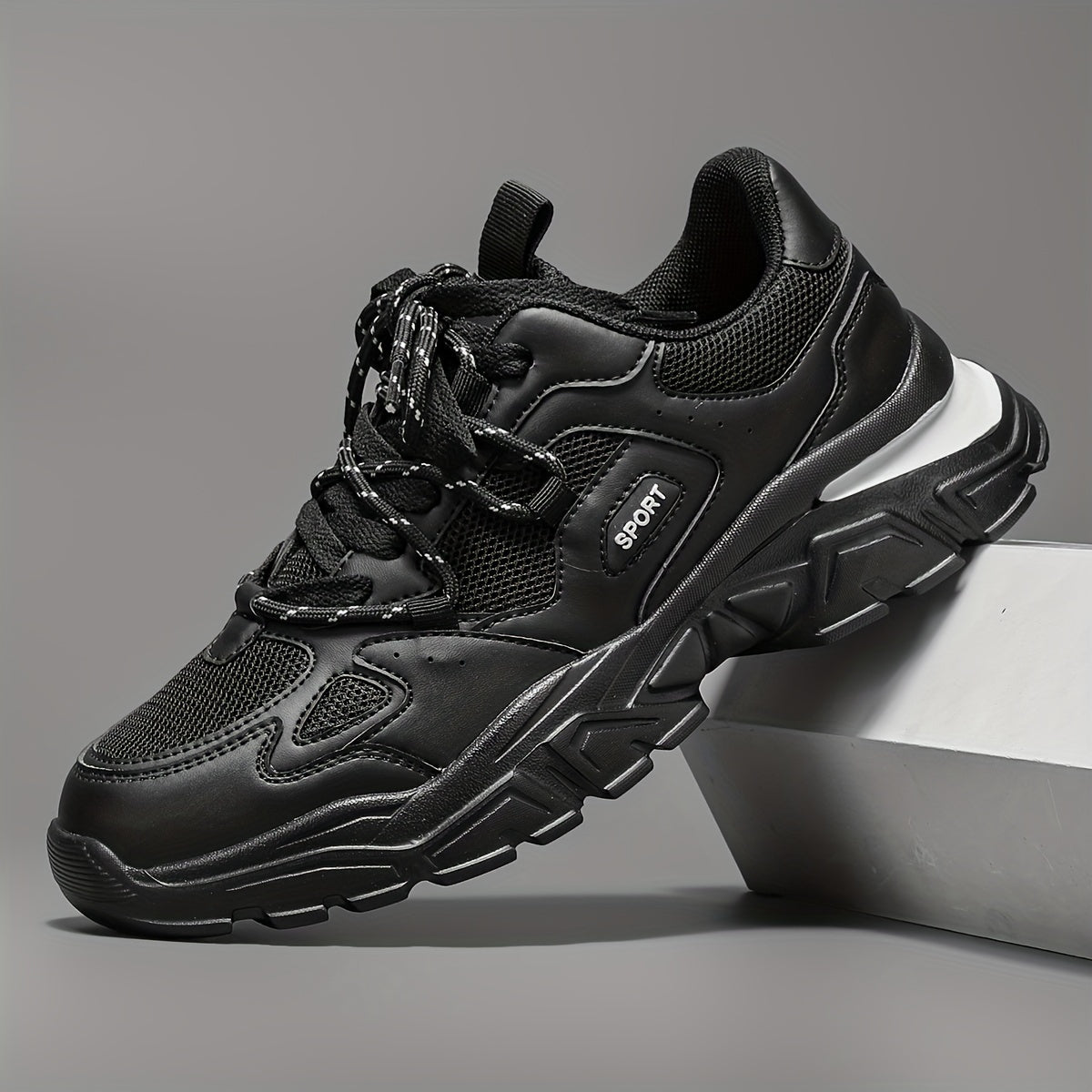 Men's Breathable Chunky Shoes Casual Lace Up Soft Sole Sneakers