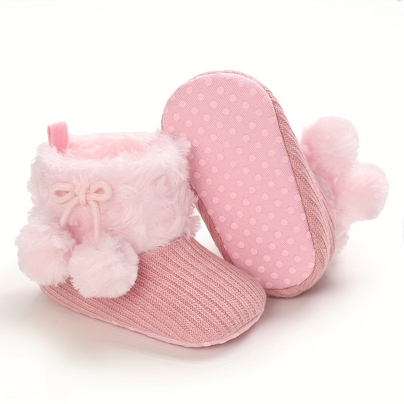Baby Girls Soft and Warm Fleece Boots for Indoor Outdoor Walking Winter