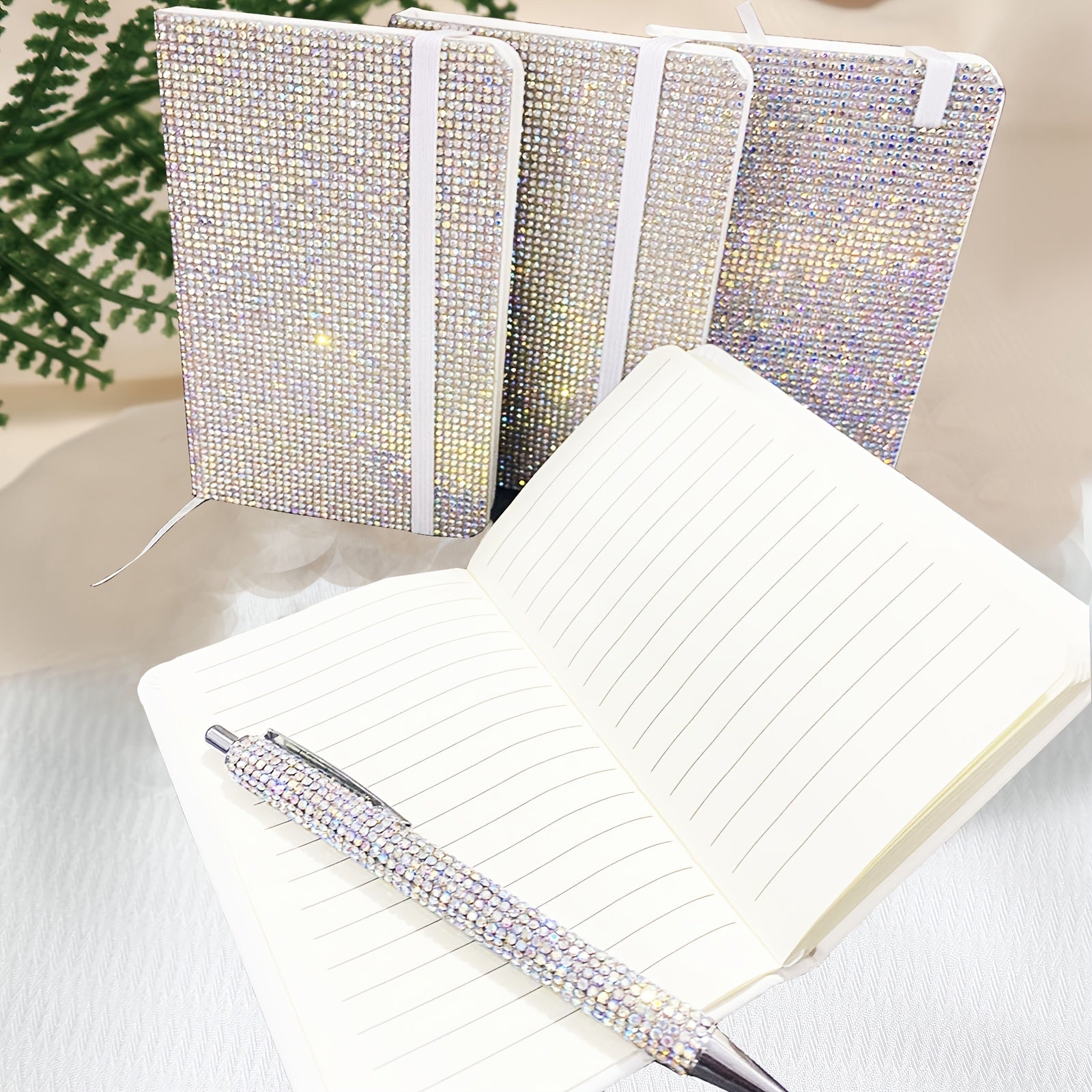 Diamond-Studded Business Notebook Set