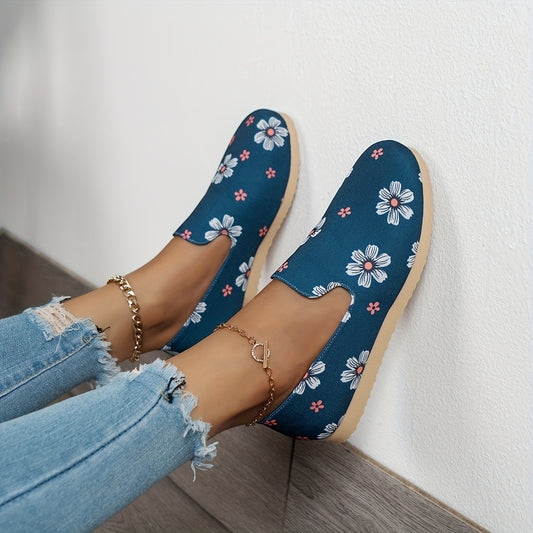 Women's Floral Slip-On Sneakers Lightweight Outdoor Shoes