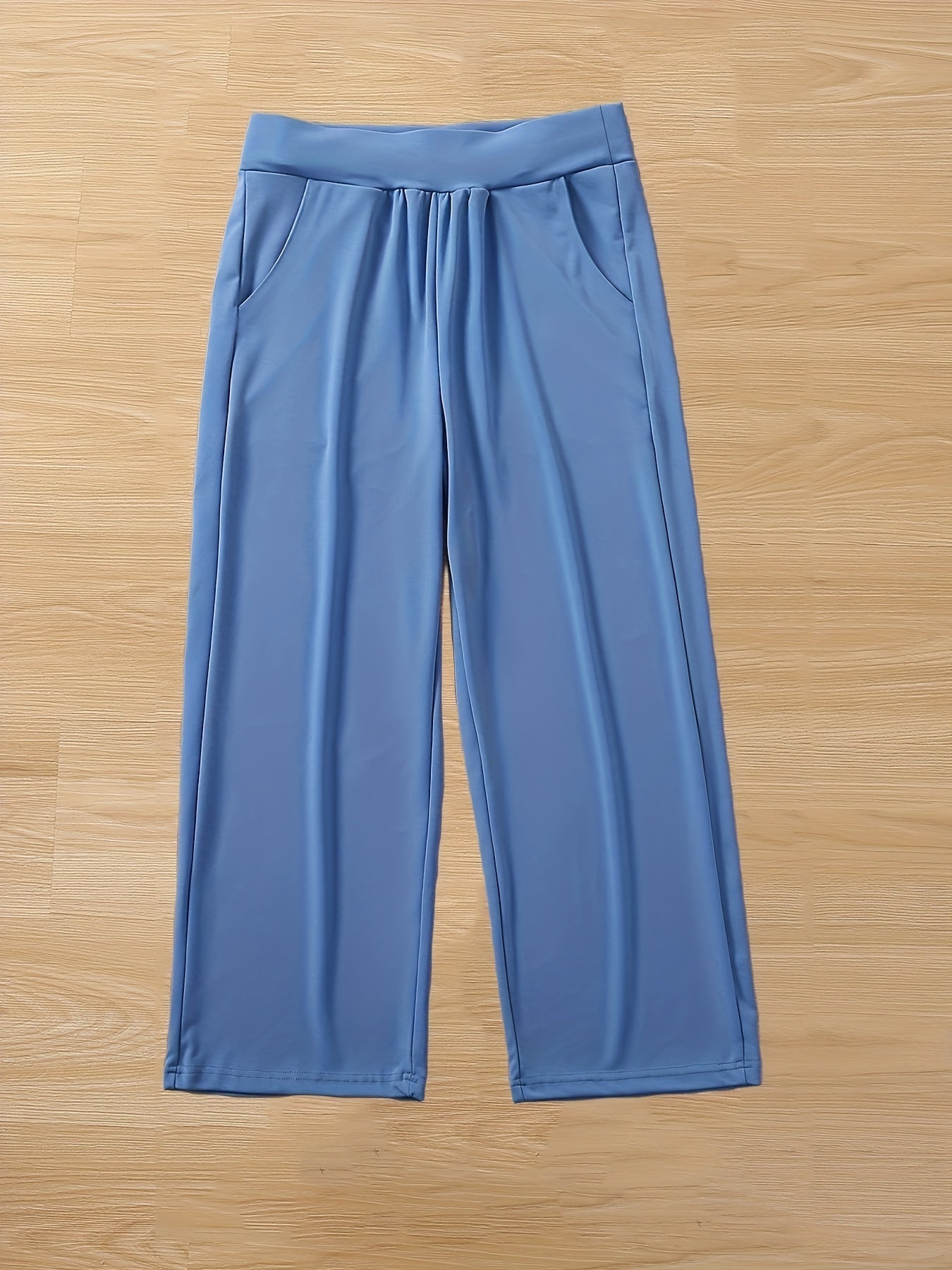  Pants Women's Plus Elastic High Rise Slim Fit Straight Leg Trousers