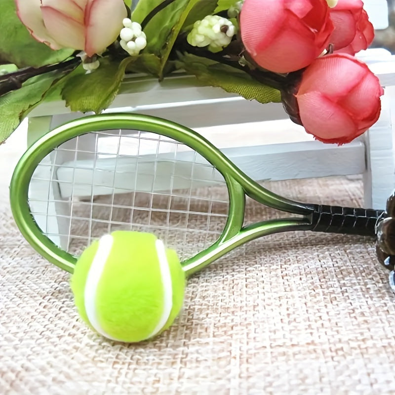 2pcs Mini Tennis Racket Set Dollhouse Sports Collection