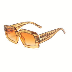 Y2K Retro Striped UV400 Sun Shades Glasses for Women Men