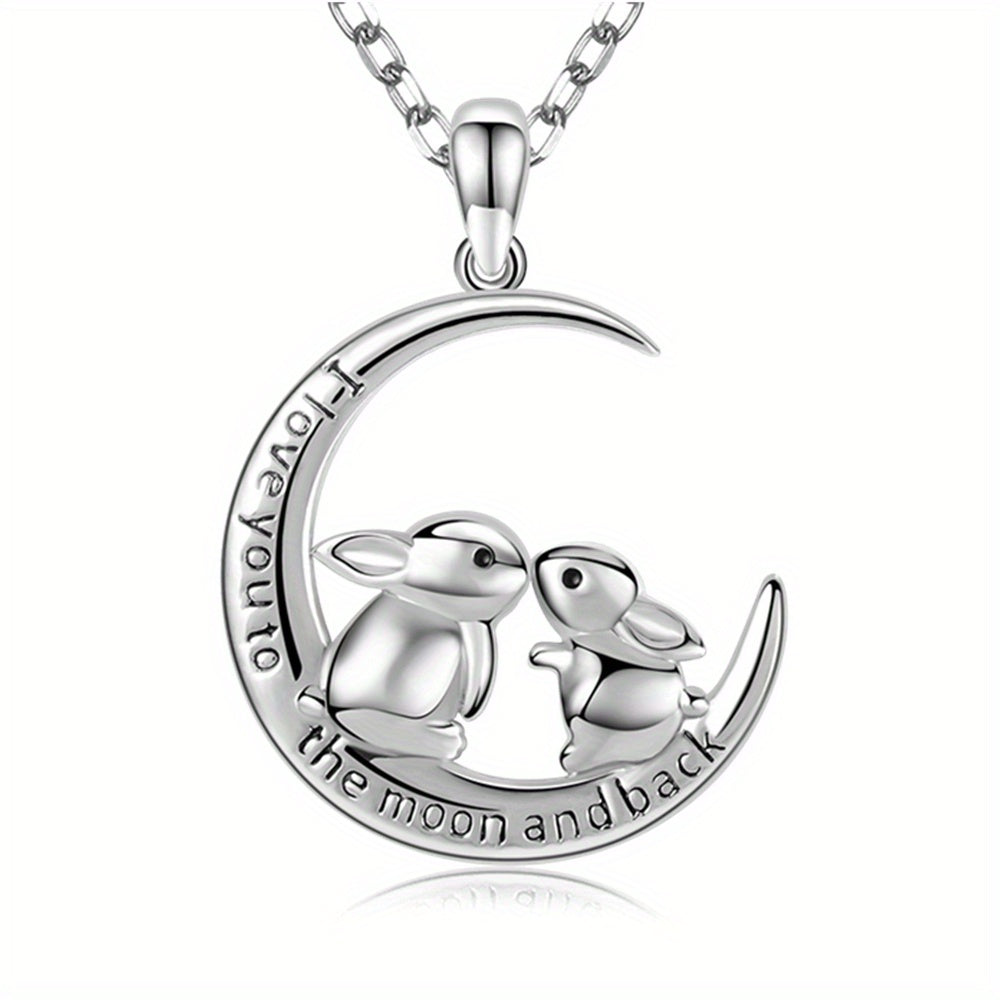 Bunny Necklace Double Rabbit Pendant Unique Gift for Women & Girls