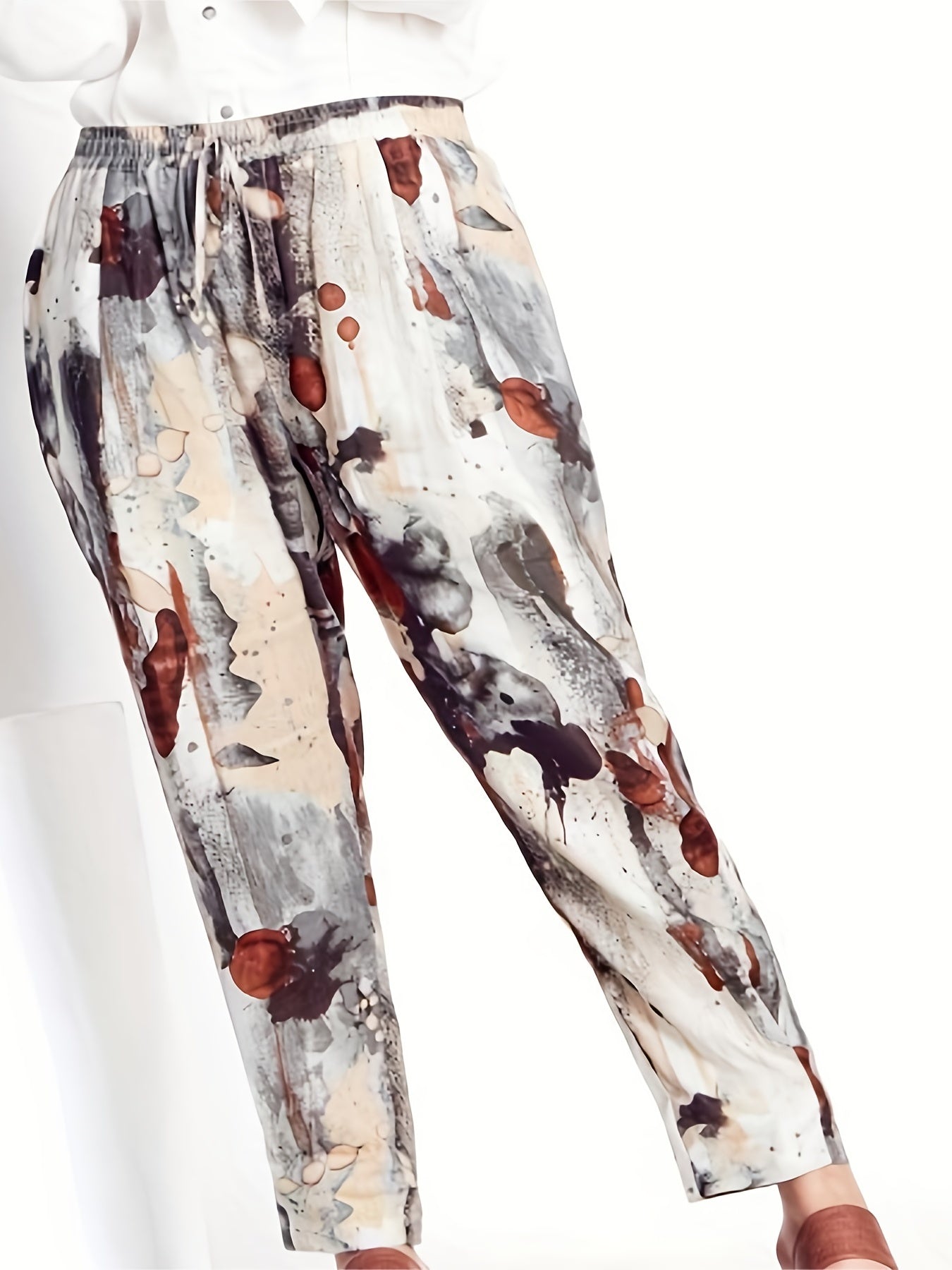  Tie Dye Elastic Waist Stretch Pants With Pockets