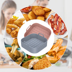 2pcs Air Fryer Silicone Pot With Handle Reusable Air Fryer Liner Heat Resistant