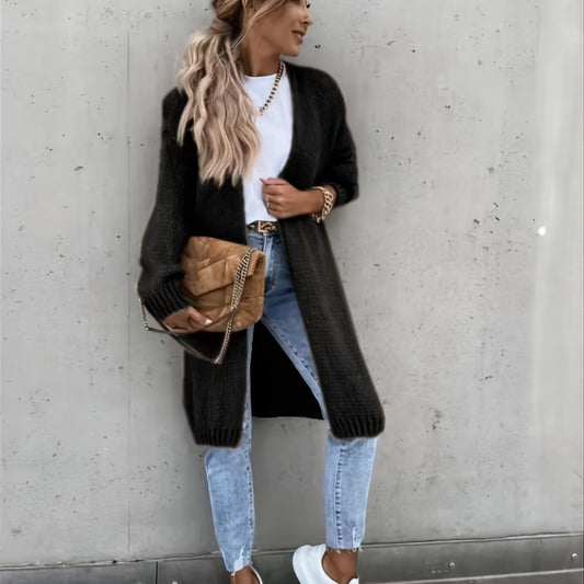 Women's Open Front Knit Cardigan Long Sleeve