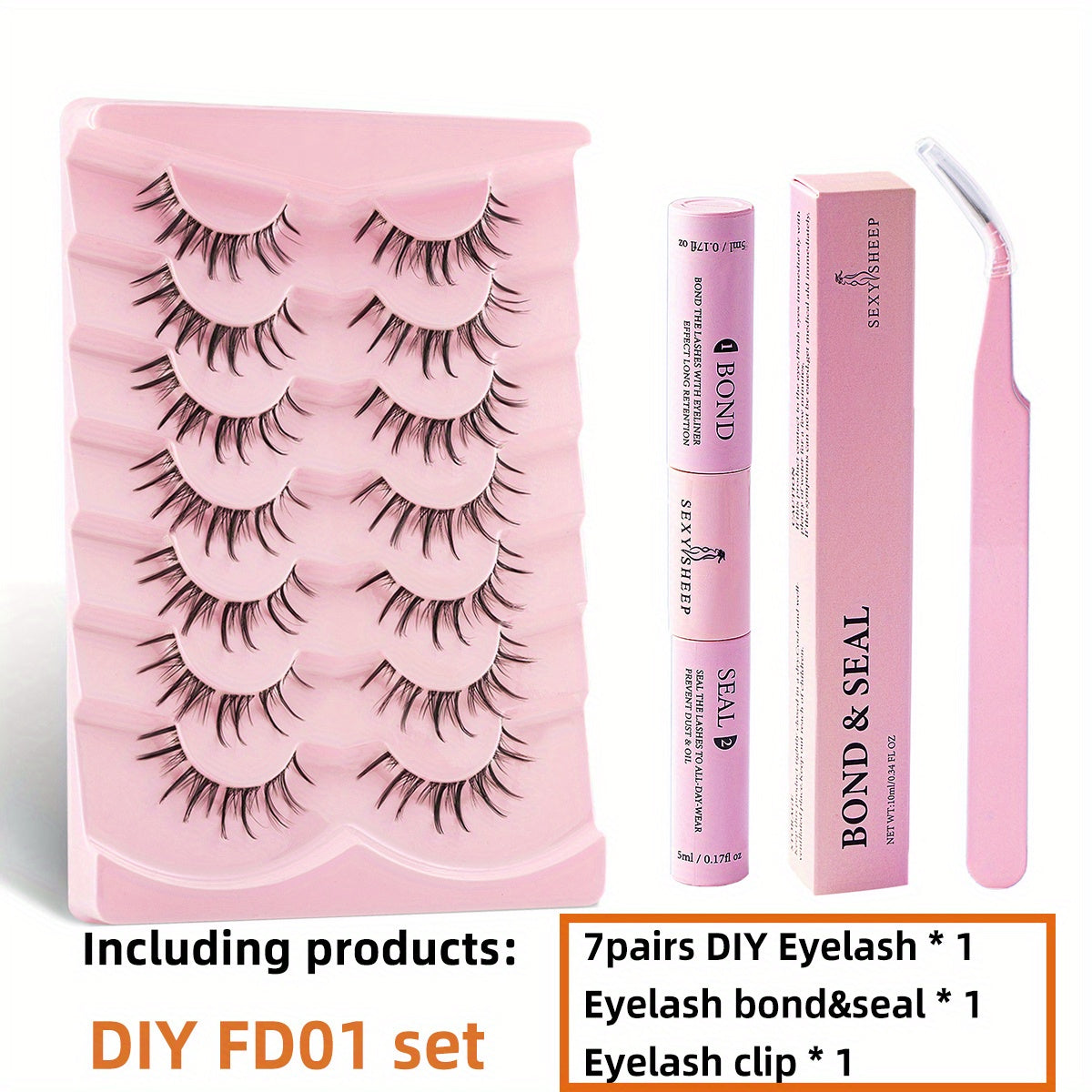 7 Pairs Natural Look 3D Faux Mink Cluster Lashes Set