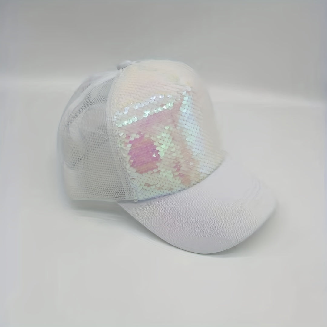 Sequins Baseball Caps Mesh Reflective Hats