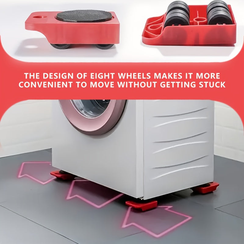 5pcs Furniture Slides Kit MoveRoller Tools 360 Degree Pads Redesign Living Space