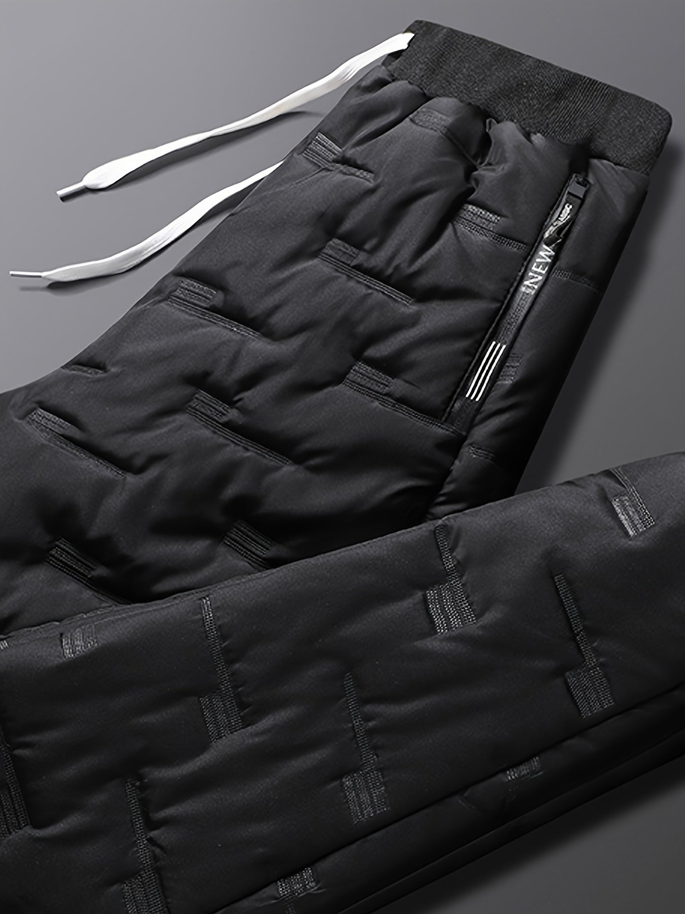 Men's Winter Thick Long Pants Warm Straight Leg Trousers