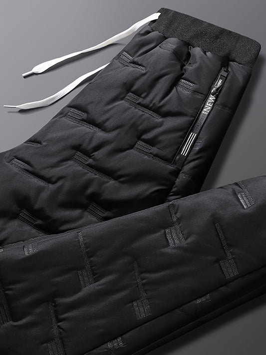 Men's Winter Thick Long Pants Warm Straight Leg Trousers