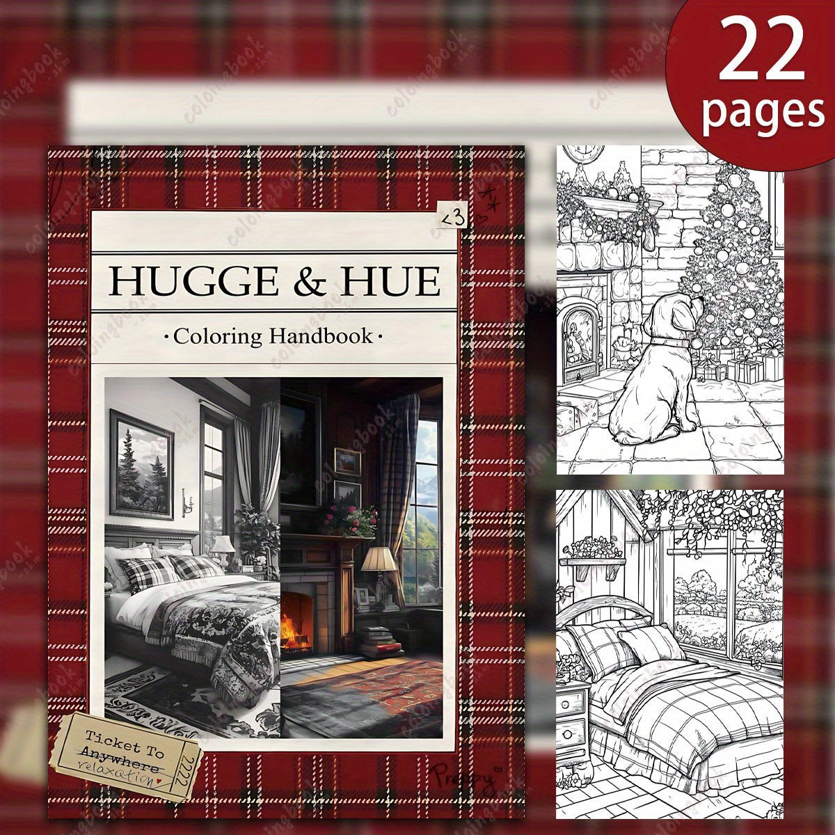 HUGGE & HUE Drawing Coloring Book for Adults