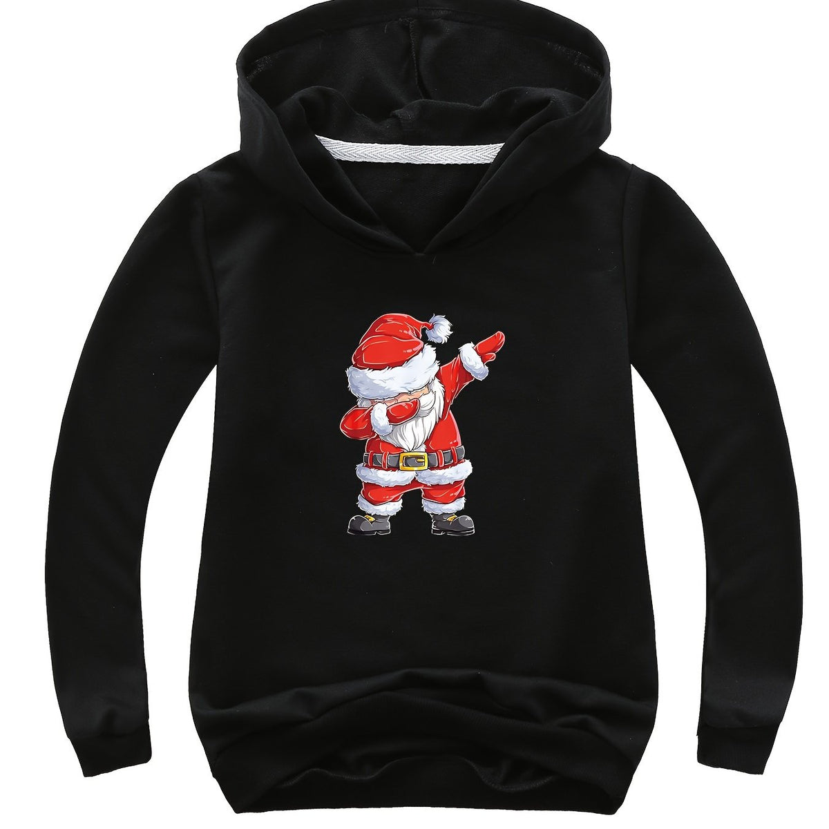 Dancing Santa Print Cotton Hoodie Girls Pullover Spring Fall Christmas