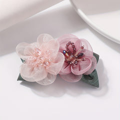 Fabric Flower Hair Clip for Party, Birthday