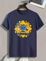 Astronaut Print Men's Graphic T-shirt Casual Comfy Tees