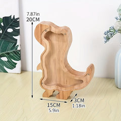 Kids Wooden Dinosaur Piggy Bank Personalized Coin Bank