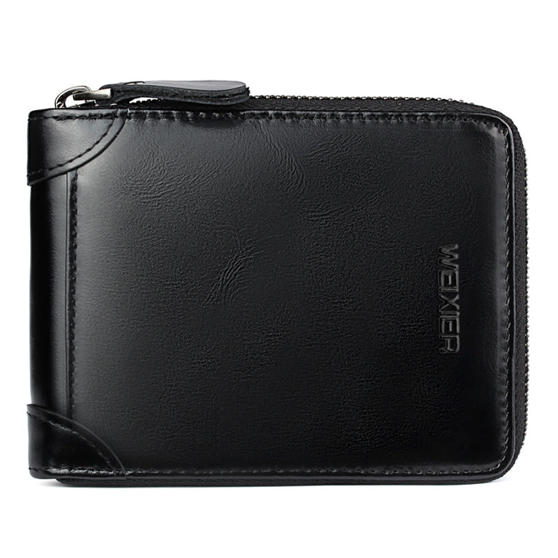 WEIXIER Men's Clutch Bag Retro Small Business Handbag Zipper Wallet