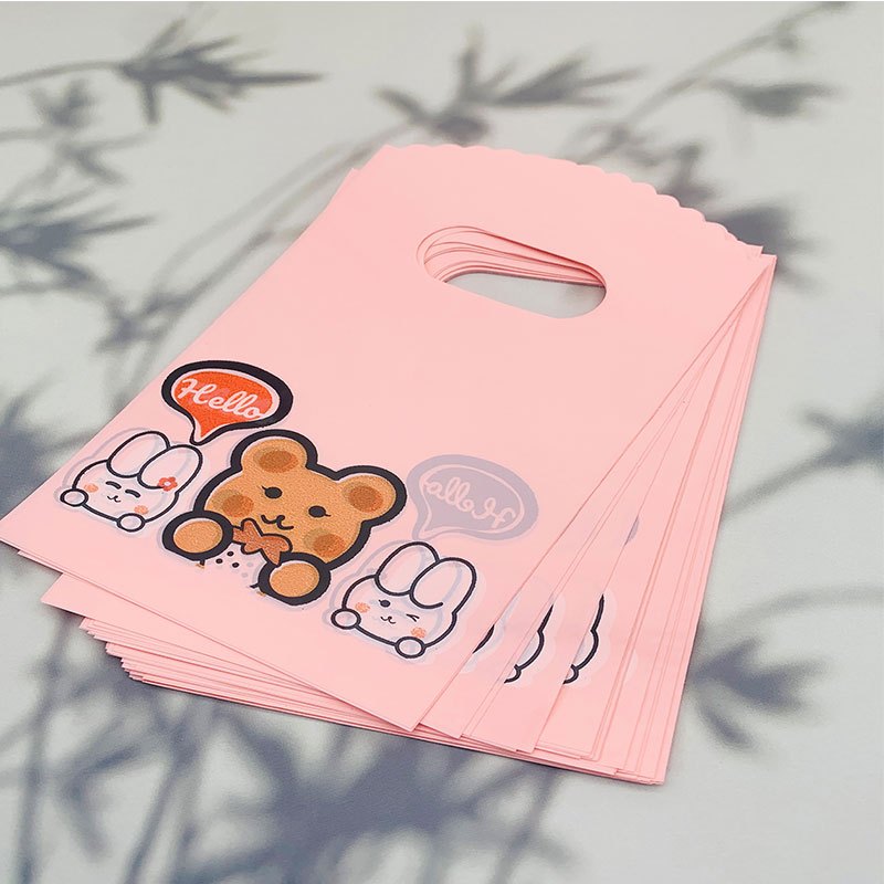 50pcs Plastic Tote Gift Bag for Retail Stores Boutique Supermarkets