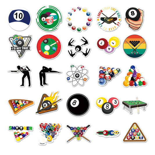 50pcs Billiards Graffiti Stickers Waterproof DIY Phone Case Luggage