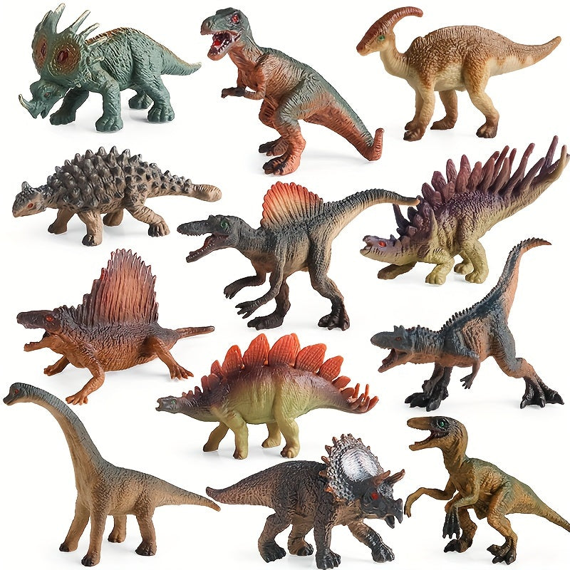 12pcs Medium Dinosaur Set Action Doll Educational Models