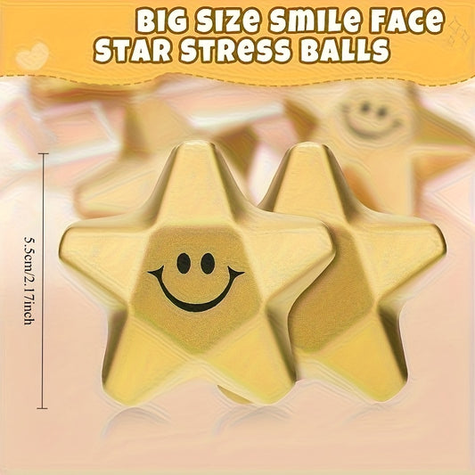 Set of 20 Happy Star Stress Balls for Office Relief