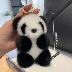 2pcs Soft Panda Plush Keychains Fans Collectible Gift