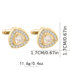 Men's Triangle Cufflinks with Artificial Diamonds