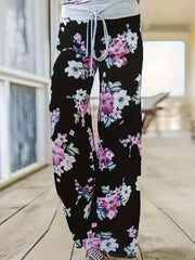 Women's Plus Floral Print Wide Leg Trousers