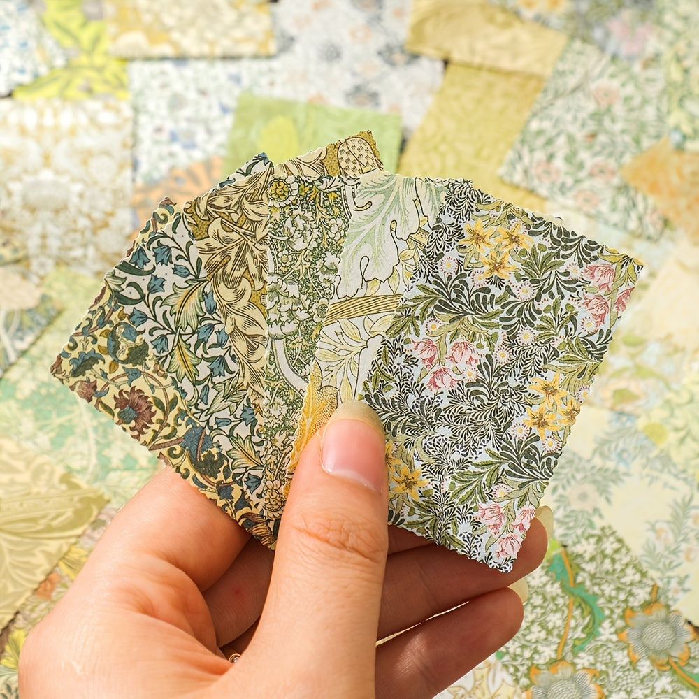 100pcs Retro Scrapbook Paper for DIY Decoration