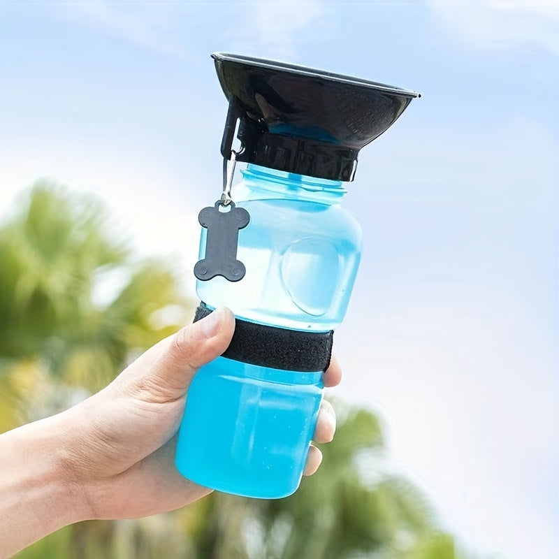 Portable Pet Water Bottle with Foldable Cup 0.5L Capacity