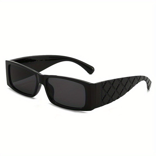 Square Frame Futuristic Sunglasses Wide Temple Cyber Punk Style