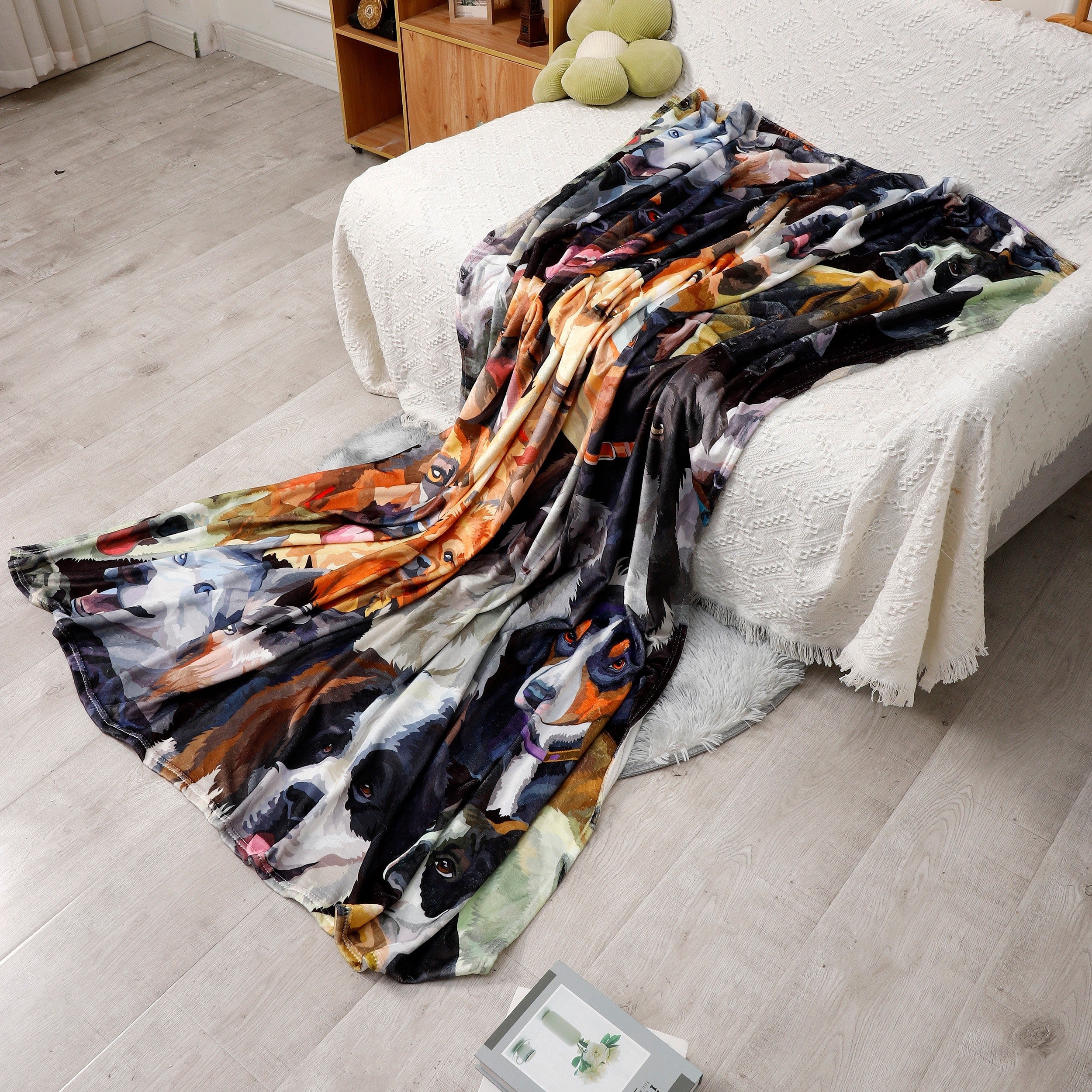 Soft Dog Pattern Blanket Winter Warm Flannel Suitable For All Seasons
