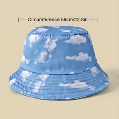Cloud Print Bucket Hat Lightweight Casual Sunshade Cap