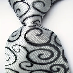Polyester Cashew Flower Pattern Tie Men's Necktie Set Tie Red Jacquard Woven