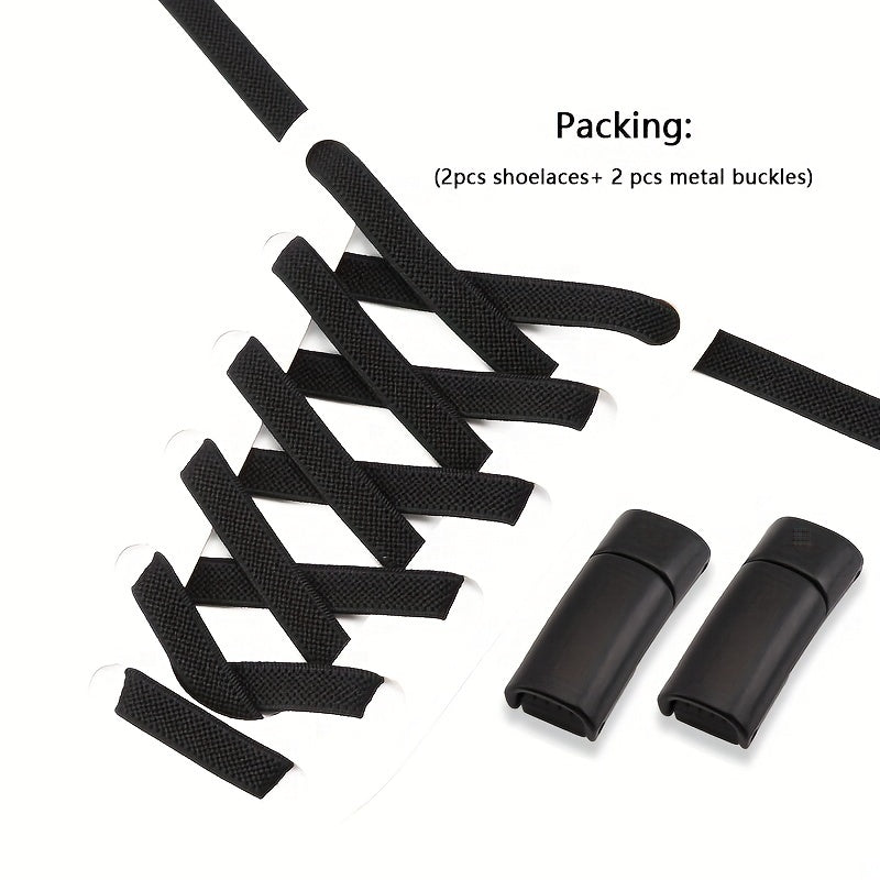 Polyester No Tie Shoelaces with Buckles for Sneakers