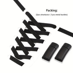 Polyester No Tie Shoelaces with Buckles for Sneakers