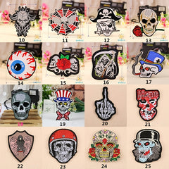 1pc Punk Skull Patch DIY Cloth Badges Iron On Sew On Patch Repair Patch
