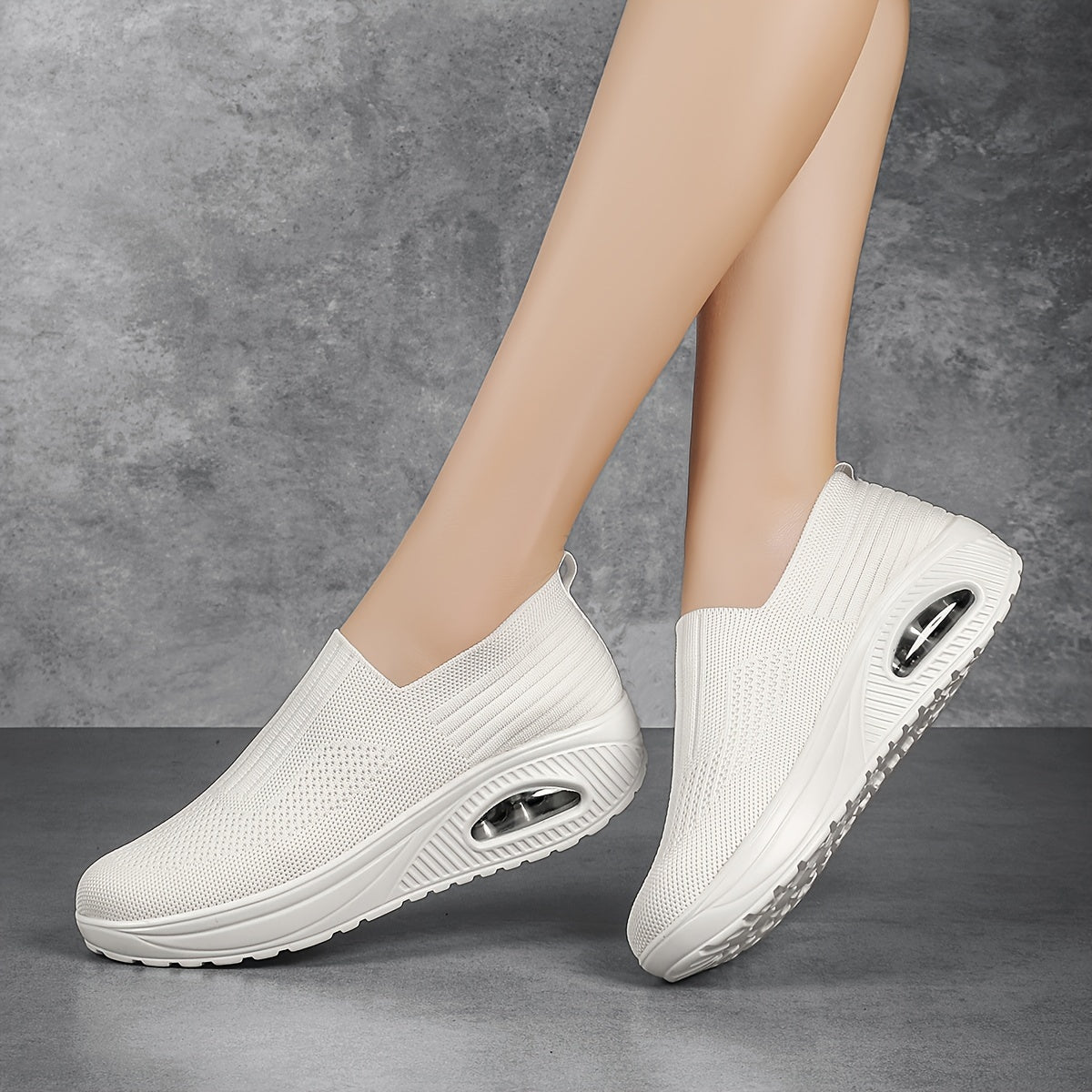 Women's Slip on Wedge Sneakers Air Cushion Comfy Height Increased Shoes