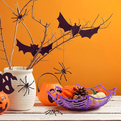 Halloween Spider Web Plastic Basket Bowls for Trick Or Treat