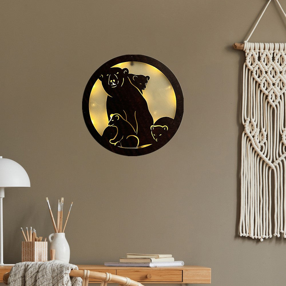 Creative Fairy Tale LED Lamp Retro Wooden Hanging Plate Home Decoration