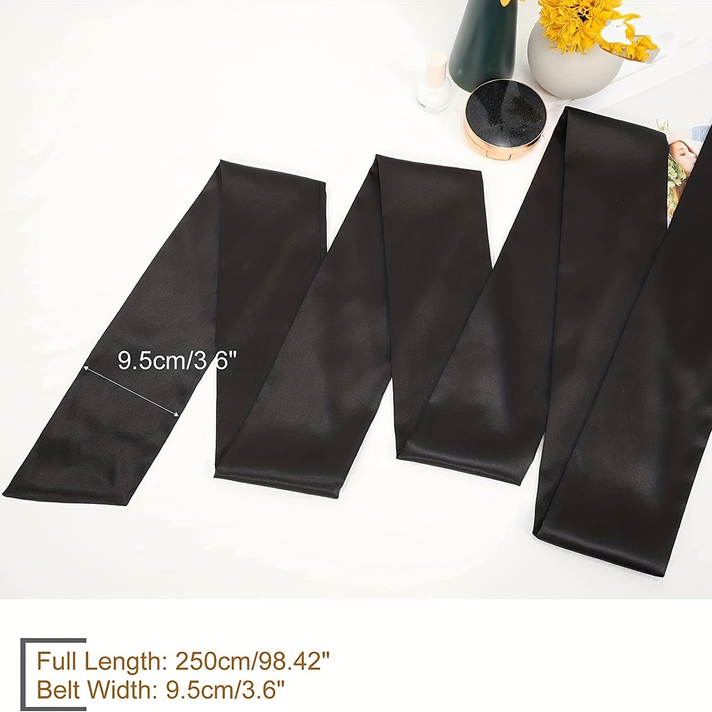 Satin Bowknot Sash Wide Waistband for Women Dress