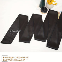 Satin Bowknot Sash Wide Waistband for Women Dress