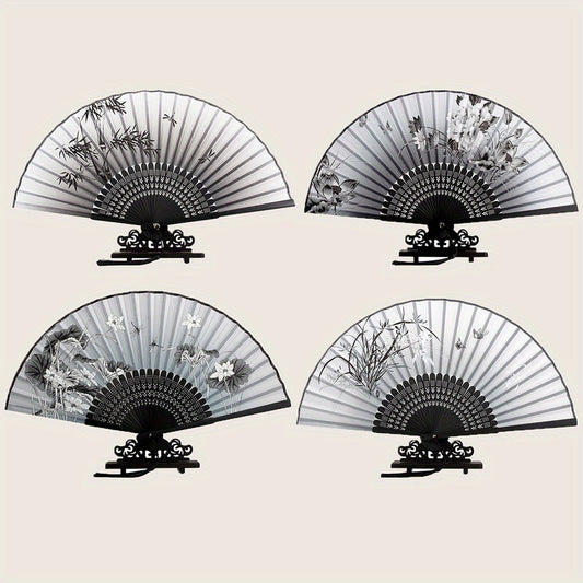 1pc Portable Retro Printed Folding Fan Chinese Style Folding Random