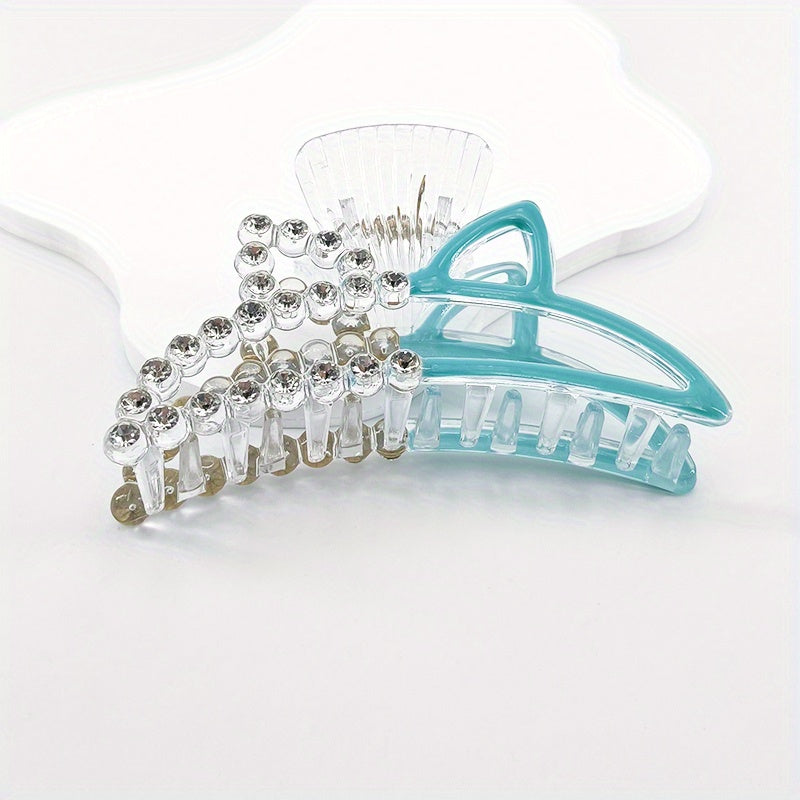 Rhinestone Car Ears Hair Claw Nonslip Ponytail Holder