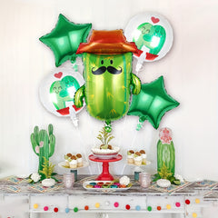 5pcs Green Cactus Balloon Set Birthday Party Decoration